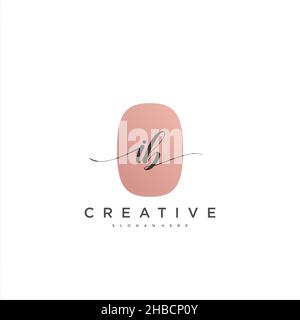 IB Initial handwriting minimalist geometric logo template vector art, Logo for business beauty, fashion, and other art Stock Vector