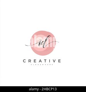 ID Initial handwriting minimalist geometric logo template vector art, Logo for business beauty, fashion, and other art Stock Vector
