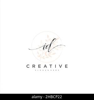 ID Initial handwriting minimalist geometric logo template vector art, Logo for business beauty, fashion, and other art Stock Vector