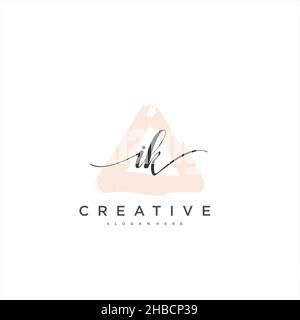 IK Initial handwriting minimalist geometric logo template vector art, Logo for business beauty, fashion, and other art Stock Vector