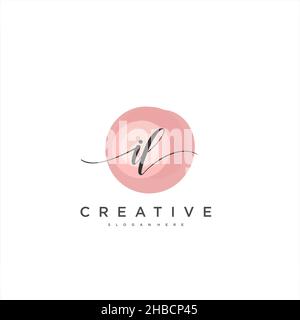 IL Initial handwriting minimalist geometric logo template vector art, Logo for business beauty, fashion, and other art Stock Vector