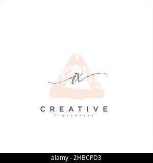 IX Initial handwriting minimalist geometric logo template vector art, Logo for business beauty, fashion, and other art Stock Vector