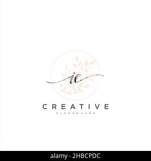 IE Initial handwriting minimalist geometric logo template vector art, Logo for business beauty, fashion, and other art Stock Vector