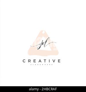 JD Initial handwriting minimalist geometric logo template vector art, Logo for business beauty, fashion, and other art Stock Vector
