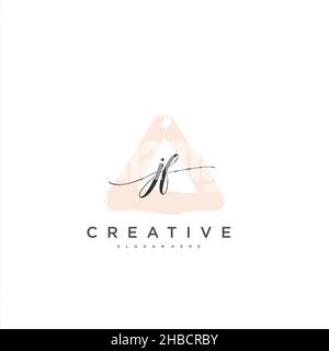 JF Initial handwriting minimalist geometric logo template vector art, Logo for business beauty, fashion, and other art Stock Vector