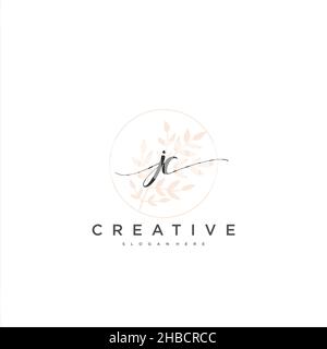 JC Initial handwriting minimalist geometric logo template vector art, Logo for business beauty, fashion, and other art Stock Vector