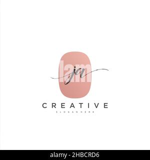 JA Initial handwriting minimalist geometric logo template vector art, Logo for business beauty, fashion, and other art Stock Vector
