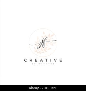 JF Initial handwriting minimalist geometric logo template vector art, Logo for business beauty, fashion, and other art Stock Vector