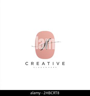 JF Initial handwriting minimalist geometric logo template vector art, Logo for business beauty, fashion, and other art Stock Vector
