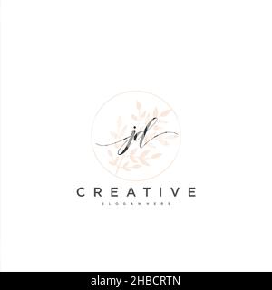 JD Initial handwriting minimalist geometric logo template vector art, Logo for business beauty, fashion, and other art Stock Vector