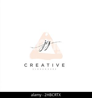 JG Initial handwriting minimalist geometric logo template vector art, Logo for business beauty, fashion, and other art Stock Vector