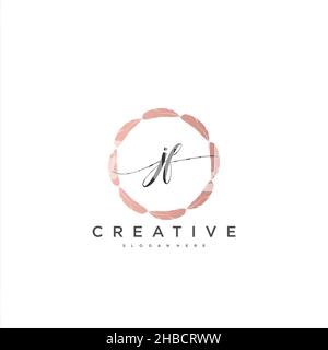 JF Initial handwriting minimalist geometric logo template vector art, Logo for business beauty, fashion, and other art Stock Vector
