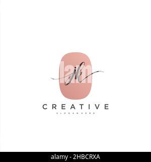 JK Initial handwriting minimalist geometric logo template vector art, Logo for business beauty, fashion, and other art Stock Vector