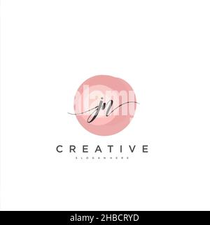 JN Initial handwriting minimalist geometric logo template vector art, Logo for business beauty, fashion, and other art Stock Vector