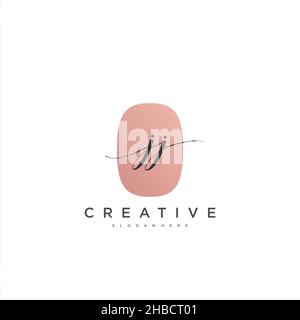 JJ Initial handwriting minimalist geometric logo template vector art, Logo for business beauty, fashion, and other art Stock Vector