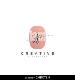 JP Initial handwriting minimalist geometric logo template vector art, Logo for business beauty, fashion, and other art Stock Vector