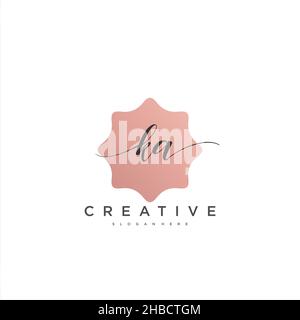 KA Initial handwriting minimalist geometric logo template vector art, Logo for business beauty, fashion, and other art Stock Vector