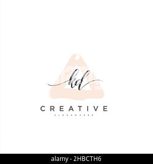 KD Initial handwriting minimalist geometric logo template vector art, Logo for business beauty, fashion, and other art Stock Vector