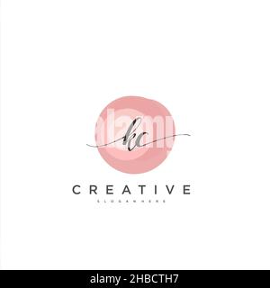 KC Initial handwriting minimalist geometric logo template vector art, Logo for business beauty, fashion, and other art Stock Vector