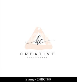 KC Initial handwriting minimalist geometric logo template vector art, Logo for business beauty, fashion, and other art Stock Vector