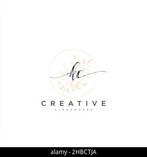 KC Initial handwriting minimalist geometric logo template vector art, Logo for business beauty, fashion, and other art Stock Vector