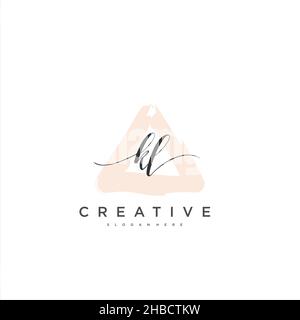 KL Initial handwriting minimalist geometric logo template vector art, Logo for business beauty, fashion, and other art Stock Vector