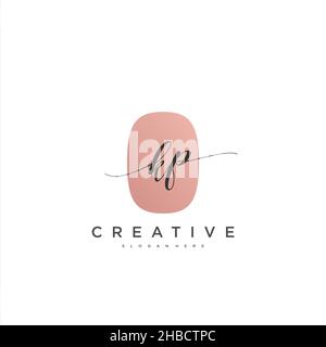 KP Initial handwriting minimalist geometric logo template vector art, Logo for business beauty, fashion, and other art Stock Vector