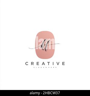KF Initial handwriting minimalist geometric logo template vector art, Logo for business beauty, fashion, and other art Stock Vector
