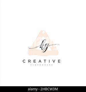 KG Initial handwriting minimalist geometric logo template vector art, Logo for business beauty, fashion, and other art Stock Vector