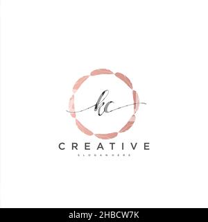 KC Initial handwriting minimalist geometric logo template vector art, Logo for business beauty, fashion, and other art Stock Vector