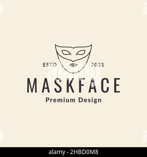 mask woman face carnival logo design vector graphic symbol icon sign illustration creative idea Stock Vector
