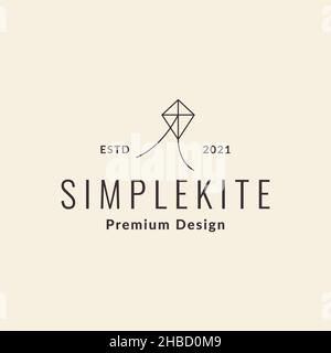 line minimalist kite logo design vector graphic symbol icon sign illustration creative idea Stock Vector