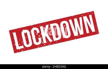Lockdown Rubber Stamp. Red Lockdown Rubber Grunge Stamp Seal Vector Illustration - Vector Stock Vector
