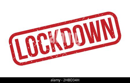 Lockdown Rubber Stamp. Red Lockdown Rubber Grunge Stamp Seal Vector Illustration - Vector Stock Vector