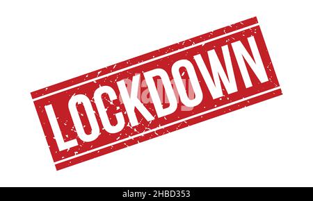 Lockdown Rubber Stamp. Red Lockdown Rubber Grunge Stamp Seal Vector Illustration - Vector Stock Vector
