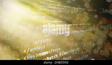Programming source code HTML for Website development. Server logs analysis. Stock Photo