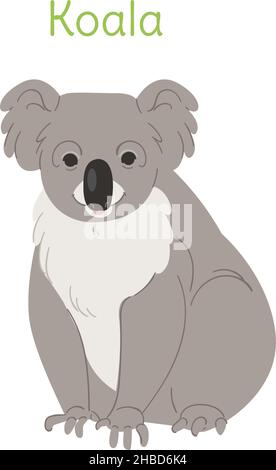 Cute koala family mother with children sit on the tree cartoon animal ...