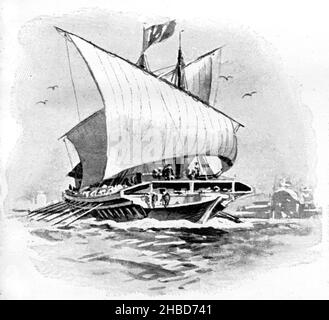 Venetian galley , Willy Stöwer (economy book, 1915), Venezianische Galeere Stock Photo