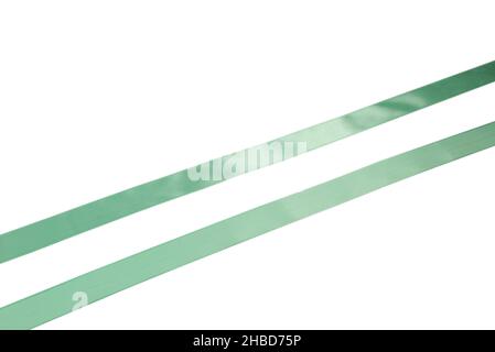 Light green ribbon isolated on white background. Stock Photo