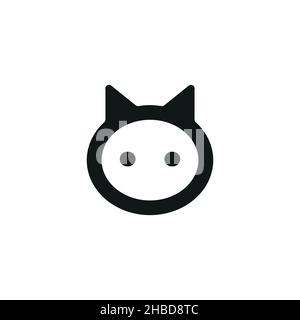 Cat icon. Simple style animal welfare association poster background symbol. Cat logo design element. Cat t-shirt printing. Vector for sticker. Stock Vector