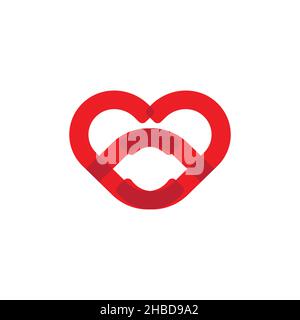 Heart icon. Simple style valentine holiday poster background symbol. Gift shop logo design element. Valentine t-shirt printing. Vector for sticker. Stock Vector