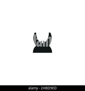 Viking hat icon. Simple style historical museum poster background symbol. Historical museum logo design element. Historical museum t-shirt printing. Stock Vector