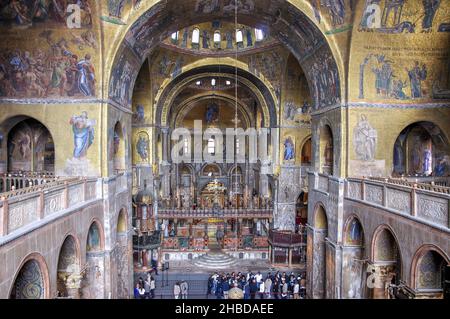 Ceiling mosaics, St Mark's Basilica, St Mark's Square, Venice (Venezia), Veneto Region, Italy Stock Photo