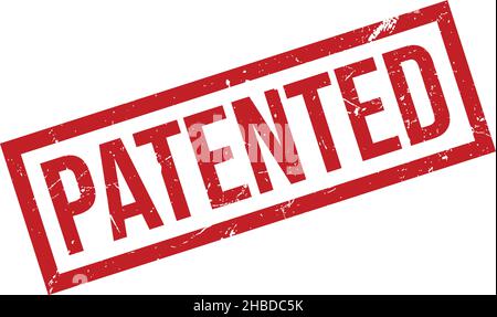 Patented Rubber Stamp. Patented Rubber Grunge Stamp Seal Vector Illustration - Vector Stock Vector