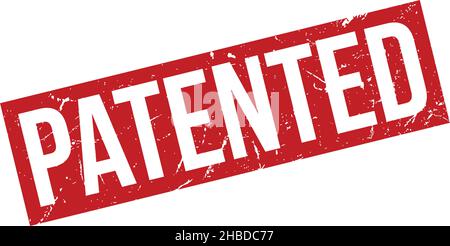 Patented Rubber Stamp. Patented Rubber Grunge Stamp Seal Vector Illustration - Vector Stock Vector