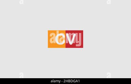 Initial letter CV uppercase modern lines Icon design template elements ...
