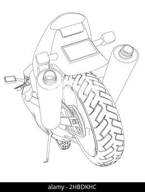 Sport motorcycle back view coloring pages 