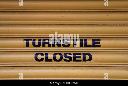 Wolverhampton, England, 19th December 2021.   A closed turnstile before the Premier League match at Molineux, Wolverhampton. Picture credit should read: Darren Staples / Sportimage Stock Photo