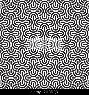 Seamless Art Deco geometric circle overlap pattern background Stock Vector