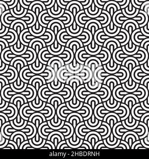 Seamless Art Deco geometric circle overlap pattern background Stock Vector